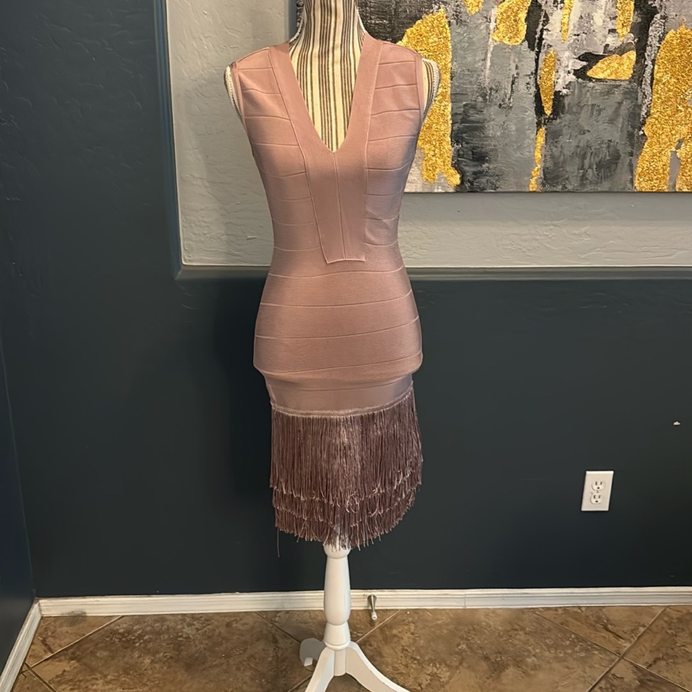 Venus Pink Bodycon Tassel Dress